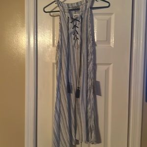 Black and white stripped knee level summer dress brand new with tags